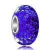 Sapphire Blue Ball Clear White Dots All Brand Murano Glass Beads Charms Br...