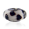 Black Triangular Dots Murano Glass European Beads