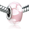 Pink Flower  Murano   Glass  European Beads GBX036