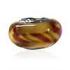 Yellow And Brown Line Circling Murano Glass European Beads