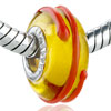 Double  Red  Line Circling  Murano  Glass European Beads
