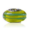 Double Green Line Circling Murano Glass European Beads