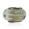 White Spiral Line Circling Murano Glass European Beads GBX070