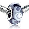 Pale  Purple  And White Floret  Murano   Glass  European Beads