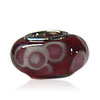Peach  Red  And White Floret  Murano   Glass  European Beads