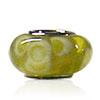 Pale Yellow And White Floret Murano Glass European Beads
