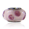 Bean  Red  Dots Circling  Murano   Glass  European Beads