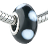 White Dots Leila Murano  Glass  European Beads