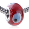 Evil Eye  Red   Murano  Glass European Beads