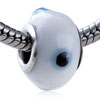 Black And Azure Concentric Circle Murano Glass European Beads