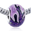 Texture Tan Wave And Black Dots Murano Glass European Beads