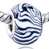 Zebra Patterns Murano Glass European Beads