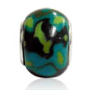 Green And Yellow Dots Murano Glass European Beads