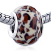 Black And Maroon Speckle Murano Glass European Beads