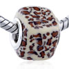 Red And Black Speckle Murano Glass European Beads