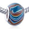 Red Blue And Black Ripple Murano Glass European Beads