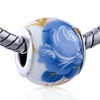 Noble Blue Peony Ceramic European Beads