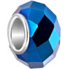 Brown And Blue Rhombic Murano Glass European Beads