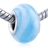 Dim White Spiral Band Murano Glass European Beads