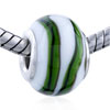 Deep Green Spiral Band Murano Glass European Beads