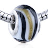 Golden And Black Spiral Band Murano Glass European Beads