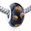 Tan Dots Murano Glass European Beads