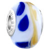 Golden And Blue Droplet Murano  Glass  European Beads
