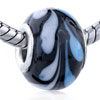 White And Blue Symmetry Droplet European Beads