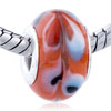 Orange And White Droplet European Beads