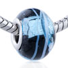 Silver Foil Pale Blue Decoration Murano Glass European Beads