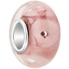 Pink Rose And White Decoration Murano Glass European Beads
