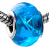 Silver Foil  Blue   Murano   Glass  European Beads
