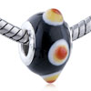 Orange Yellow And White Layered Dots Murano Glass European Beads