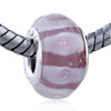  Pink  And Pale Stripe European Beads
