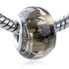  Silver   Foil  Stripe Gray  Murano   Glass  European  Beads 