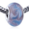 Blue Swirl Murano Glass European Beads