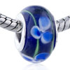 Delicate Blue Flower Murano Glass European Beads