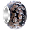 Silver And Golden  Spots  Black  Murano Glass Beads  Charms Bracelets