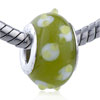 White And Soft Yellow Texture Dots Murano  Glass  European  ... 