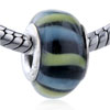  Green  Blue And  Black  Stripe European Beads