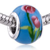 Pink Tulip Polymer Clay European  Beads 