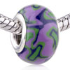 Pink And Green Murano Glass European Beads