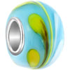  European Beads - White And Yellow Leaf Murano Glass European Beads