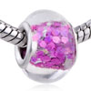  European Beads - Fuchsia Dots Murano Glass European Beads