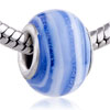  European Beads - White And Blue Stripe Murano Glass European Beads GB_AG218_X03