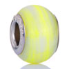  European Beads - White And Yellow Stripe Murano Glass European Beads