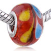 Yellow And Blue Leaf  Red   Murano  Glass European Beads