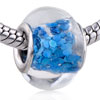 Blue Dots Translucent Murano Glass European Beads