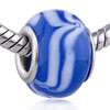 White And Blue  Murano  Glass European Beads