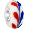 Red And Blue Leaf  Murano   Glass  European Beads